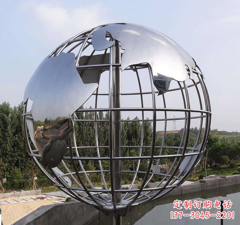 广州不锈钢户外地球仪雕塑一件既美观又能提醒人们环保的艺术品