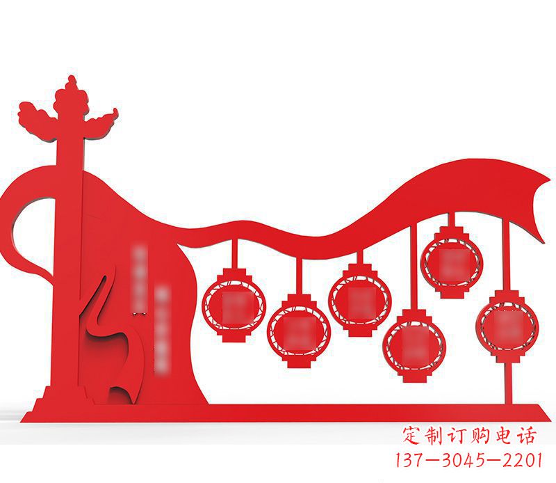 广州灯笼雕塑传承社会主义核心价值观