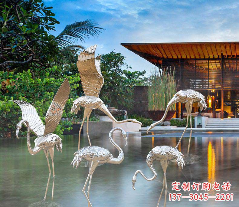 广州精美不锈钢火烈鸟雕塑