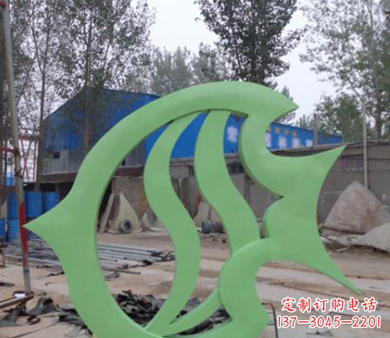 广州不锈钢剪纸鲤鱼雕塑——传承传统艺术