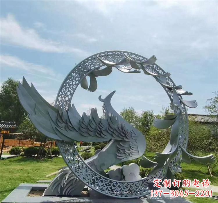 广州不锈钢简易凤凰雕塑精美绝伦