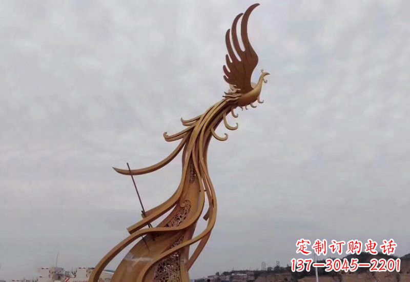 广州不锈钢凤凰雕塑精致美观