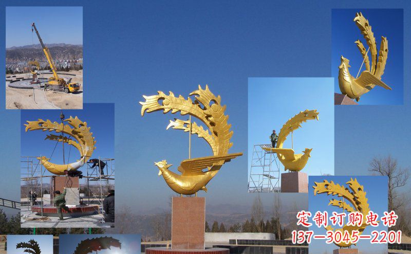 广州凤凰金色雕塑——展现凤凰之美