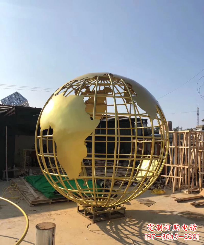广州不锈钢金属地球仪雕塑一种视觉美学的精美艺术