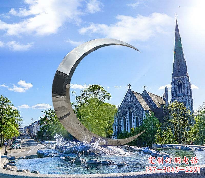 广州不锈钢景观月亮雕塑精美绝伦