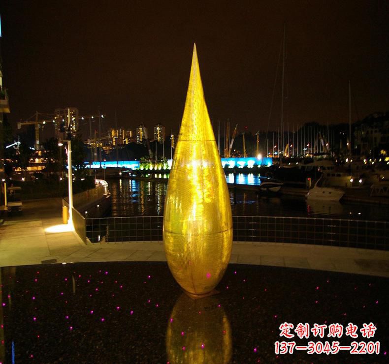 广州不锈钢水滴雕塑给环境带来美丽