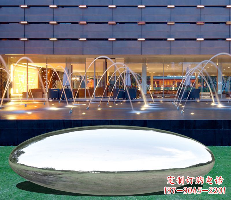 广州不锈钢镜面鹅卵石雕塑