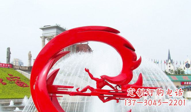 广州夸父的传奇不锈钢雕塑