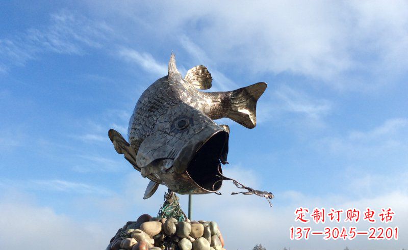 广州不锈钢鲤鱼雕塑传承中国传统文化