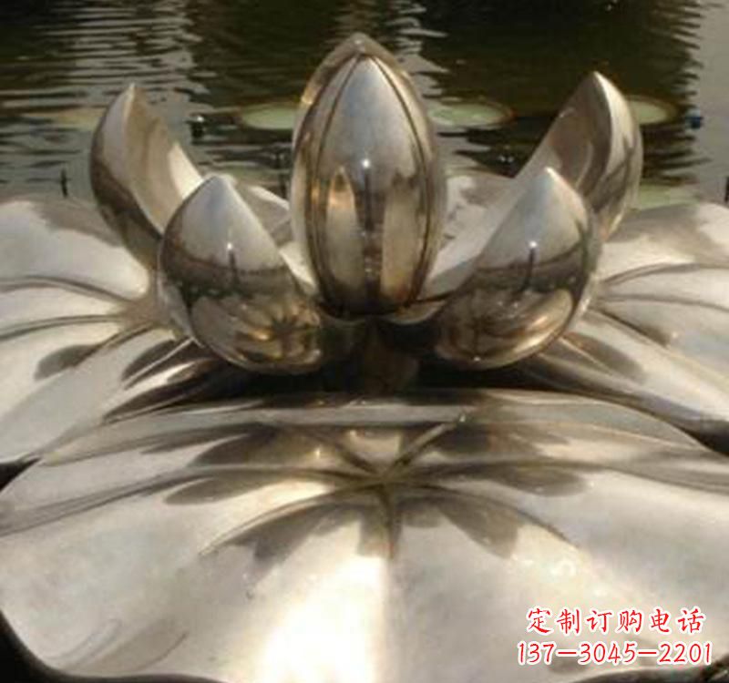 广州不锈钢莲花喷泉雕塑艺术结合新技术