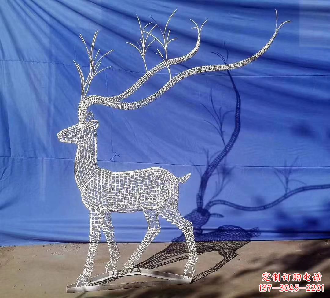广州不锈钢麋鹿雕塑精美的景观装饰品