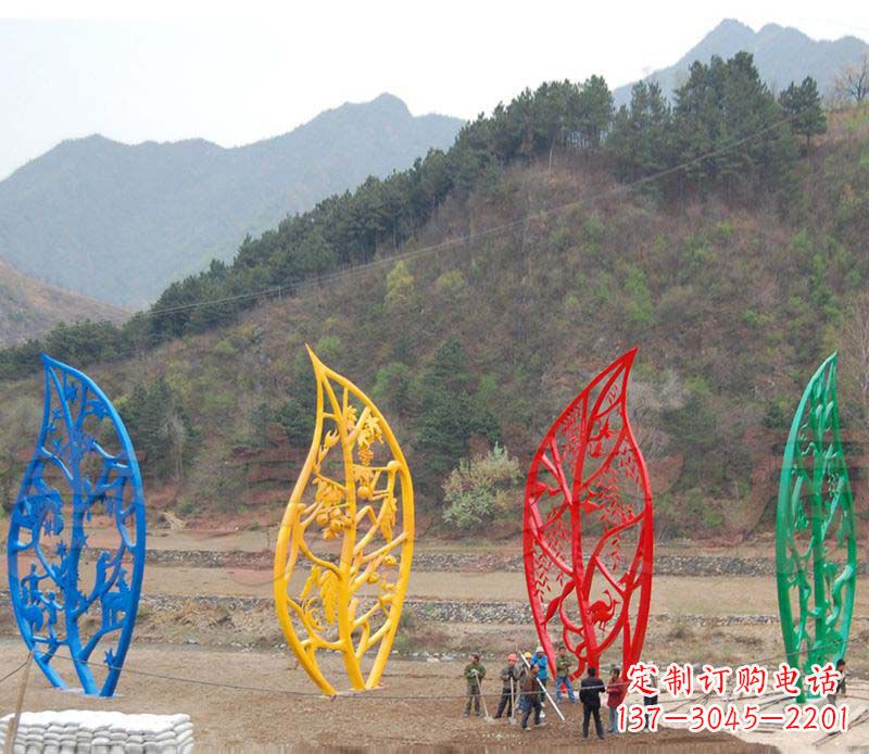 广州不锈钢镂空树叶景观雕塑精美绝伦
