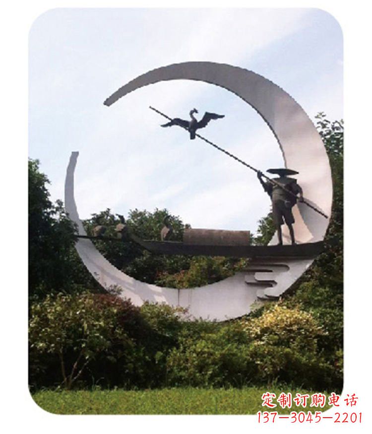 广州不锈钢鸬鹚雕塑