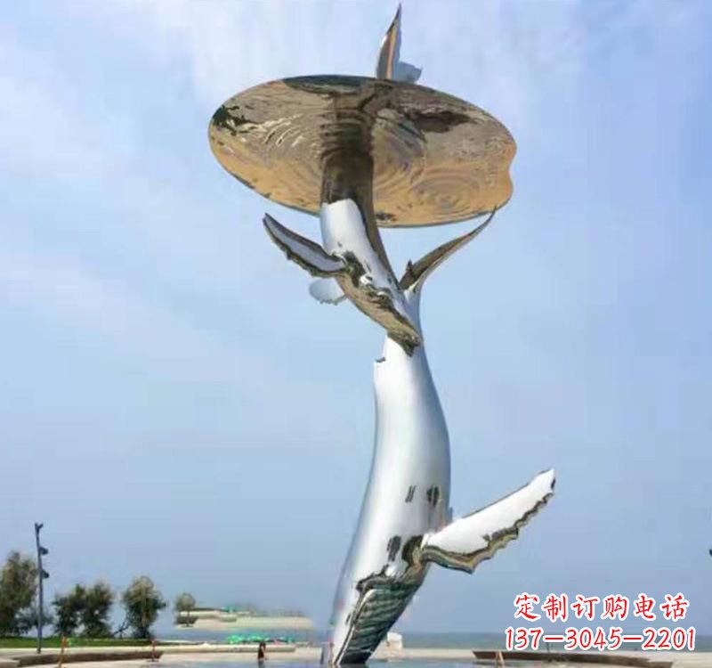 广州不锈钢海豚雕塑精美的艺术品