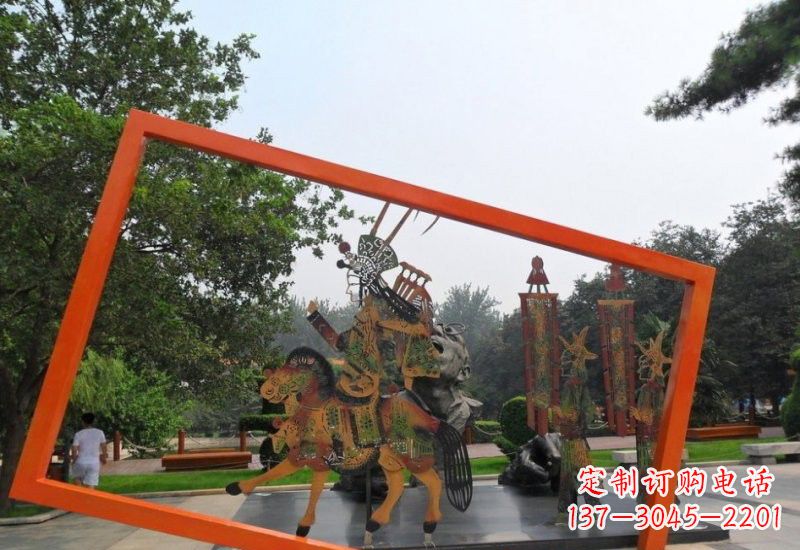 广州不锈钢皮影戏雕塑传承民间文化的艺术精粹