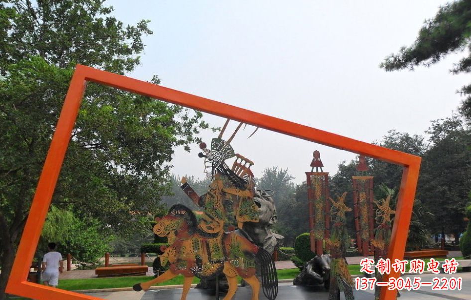广州传承皮影戏——不锈钢皮影戏雕塑