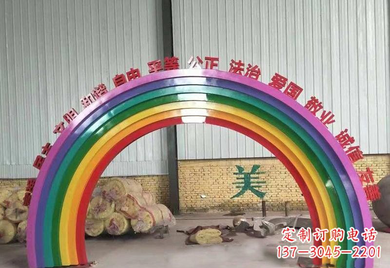 广州表达不锈钢社会主义核心价值观的彩虹拱门雕塑