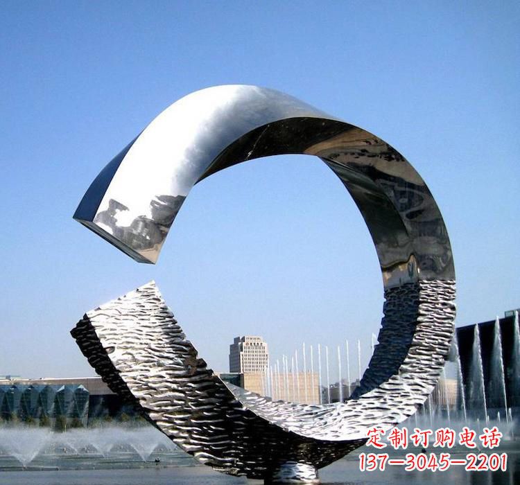 广州不锈钢水景圆环雕塑艺术与美的结合