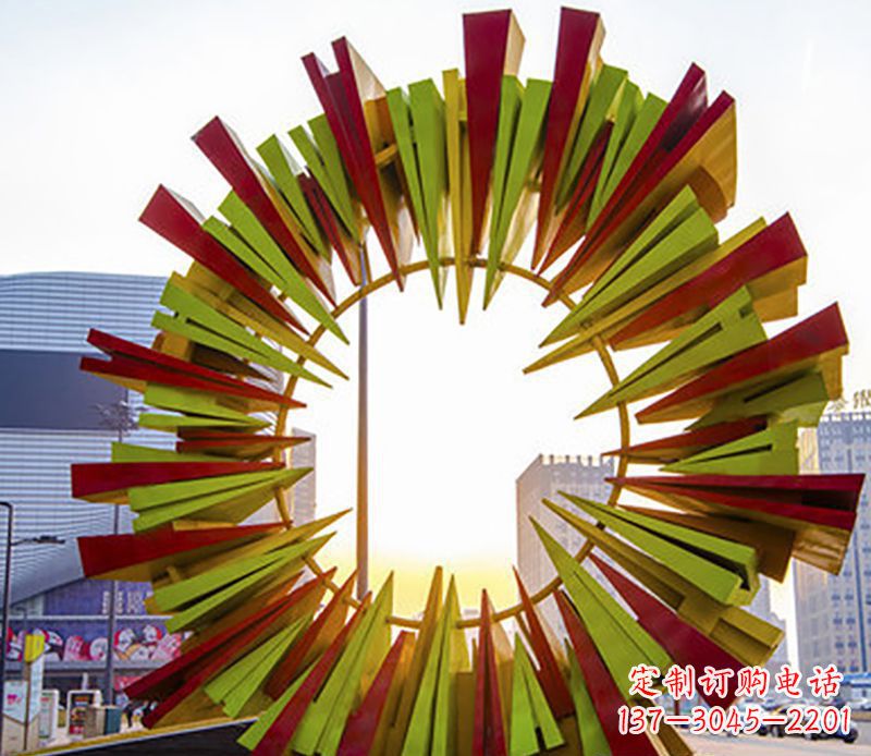 广州绚烂太阳，精美不锈钢太阳花雕塑