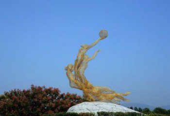 广州不锈钢镂空女排运动员雕塑