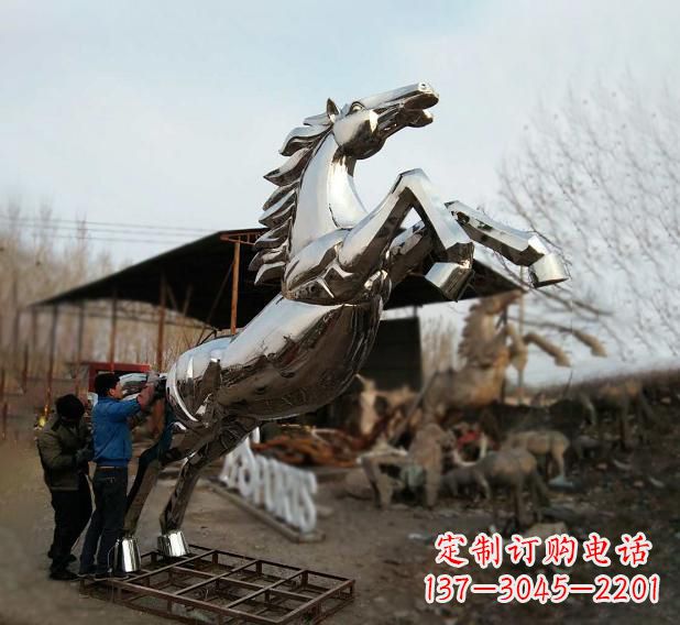 广州不锈钢现代动物马雕塑