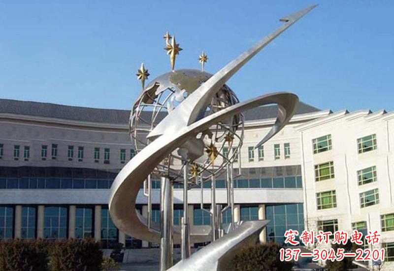 广州不锈钢校园地球雕塑——展示地球之美