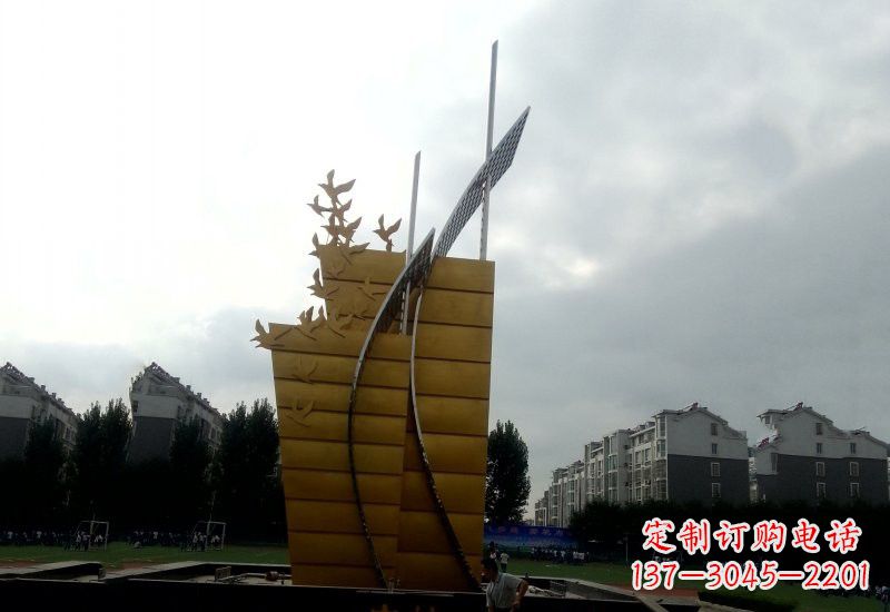 广州不锈钢校园帆船雕塑引领新时代