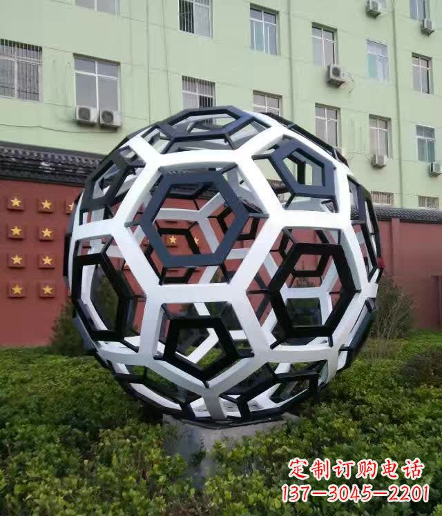 广州不锈钢足球雕塑缔造校园新风貌