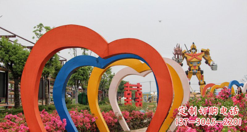 广州不锈钢心形拱门雕塑——浪漫之门