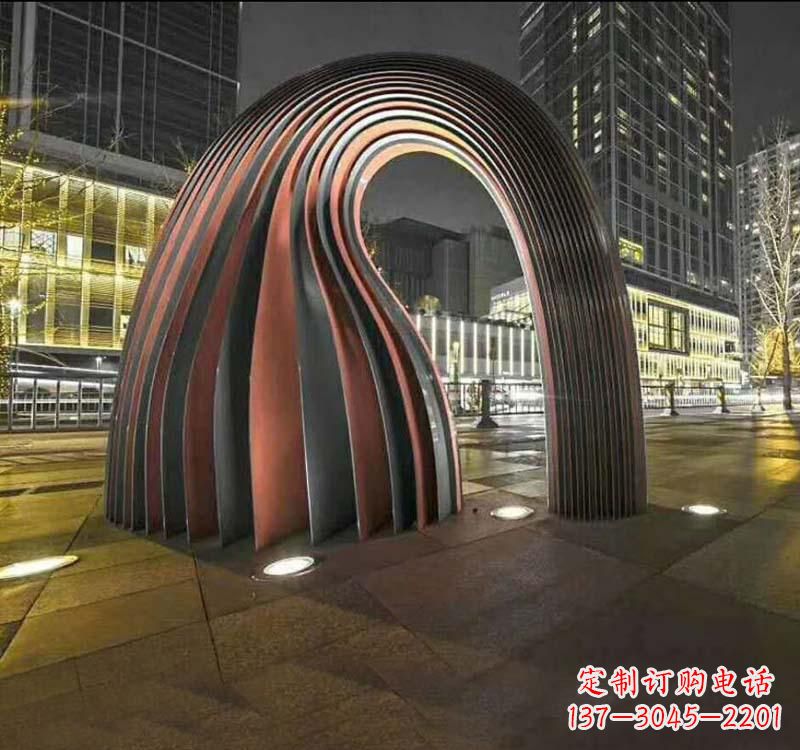 广州不锈钢异形拱门雕塑精致古典风格