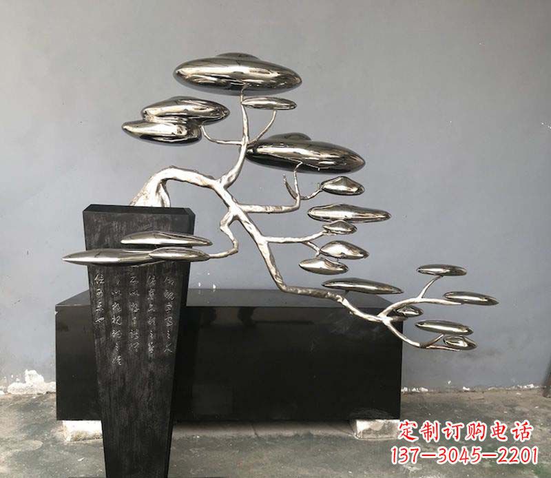 广州不锈钢迎客松雕塑雕塑带来的美丽