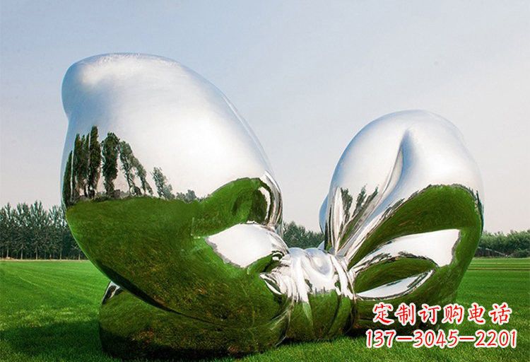 广州艺术之美——不锈钢园林大型蝴蝶结雕塑