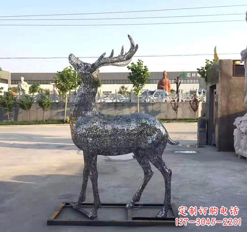 广州不锈钢园林梅花鹿雕塑——艺术精粹