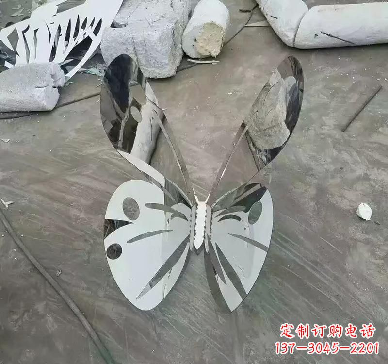 广州不锈钢园林蝴蝶雕塑精美的艺术之作