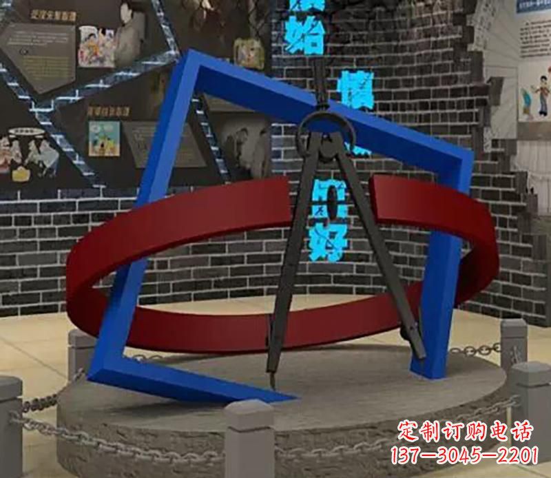 广州不锈钢圆规雕塑实现景观美化的艺术之作