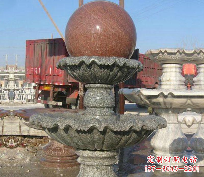 广州财源滚滚石雕风水球喷泉雕塑 (5)