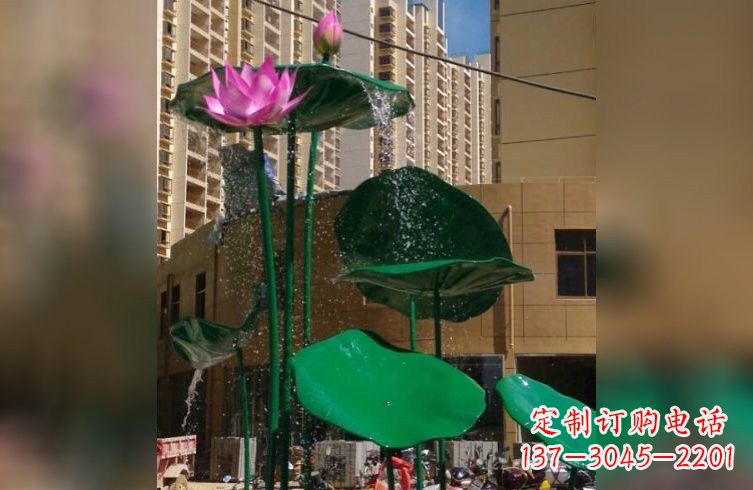 广州彩色不锈钢荷花雕塑美丽而富有寓意