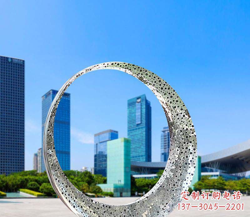 广州美丽圆环——不锈钢灯饰雕塑