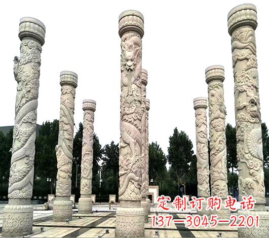 广州精美龙柱雕塑,点缀城市广场