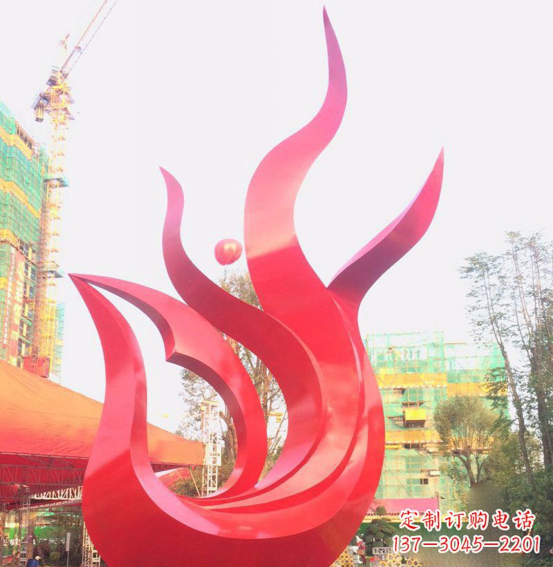 广州抽象凤凰广场不锈钢雕塑