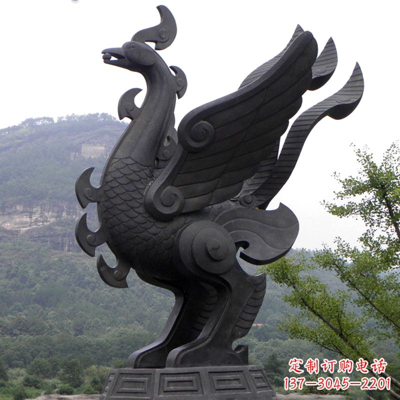 广州抽象凤凰铜雕-景区景点上古神兽动物景观雕塑