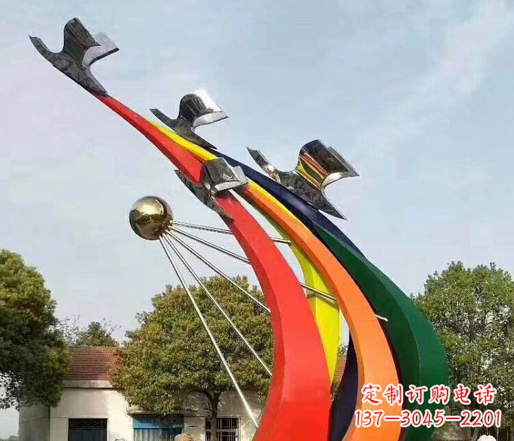 广州和平鸽雕塑象征校园和平