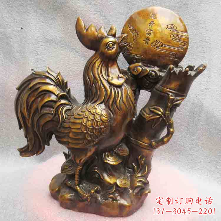 广州纯铜公鸡雕塑引领生肖动物摆件新风尚