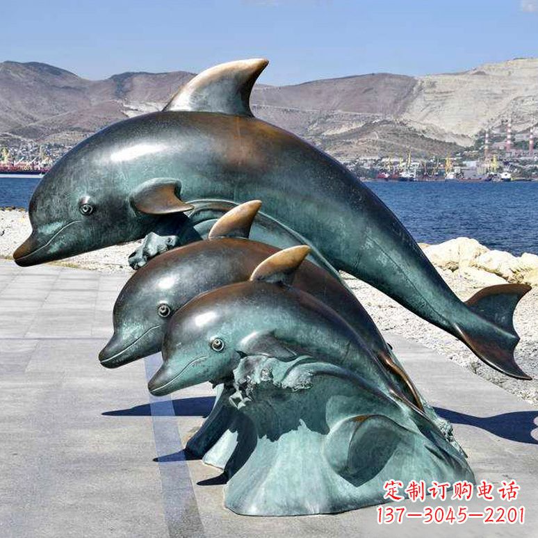 广州海豚的优雅——纯铜海豚雕塑