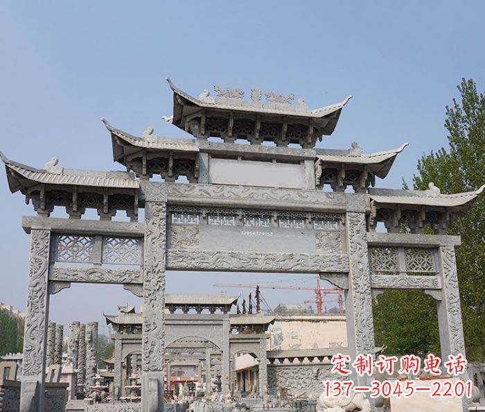 广州大理石牌坊雕塑传承中国古典文化