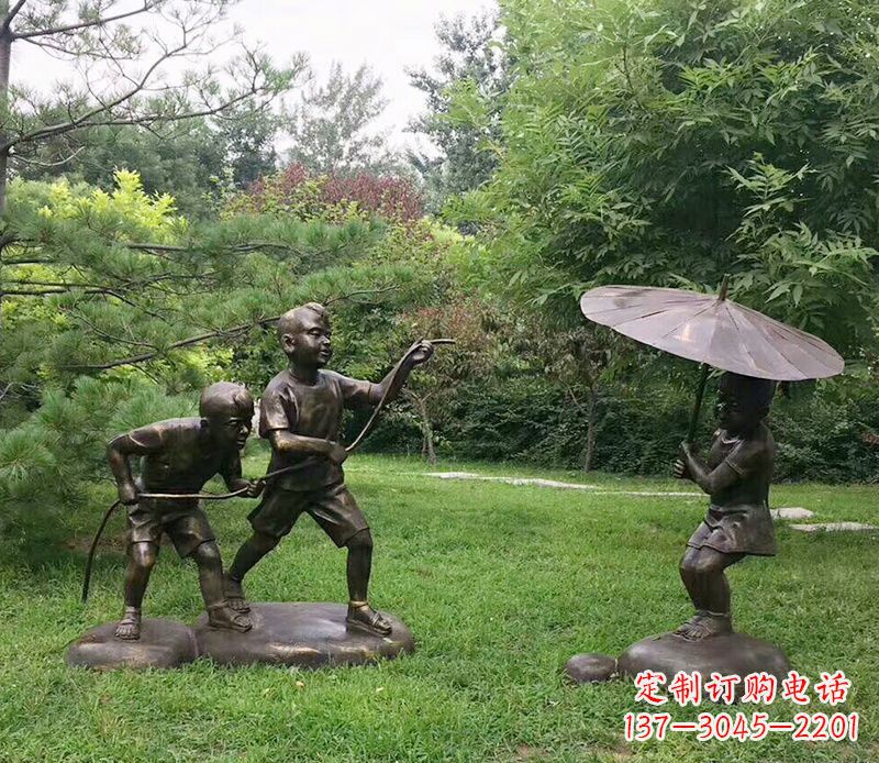 广州纪念儿童的美好时光——铜雕塑