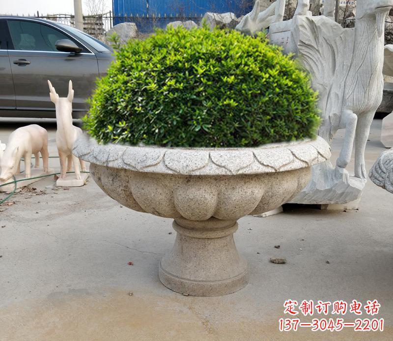 广州优雅大理石花盆雕塑