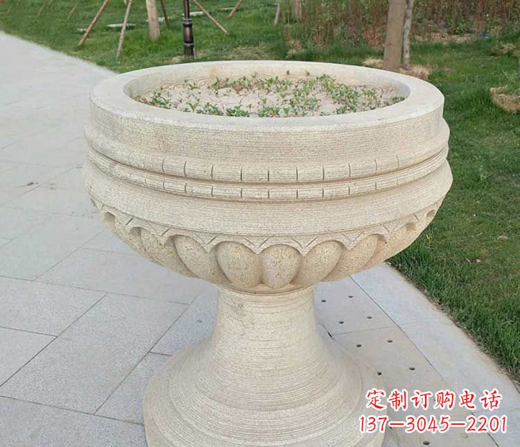 广州大理石花盆石雕