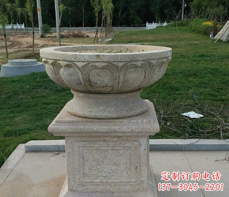 广州大理石花盆石雕