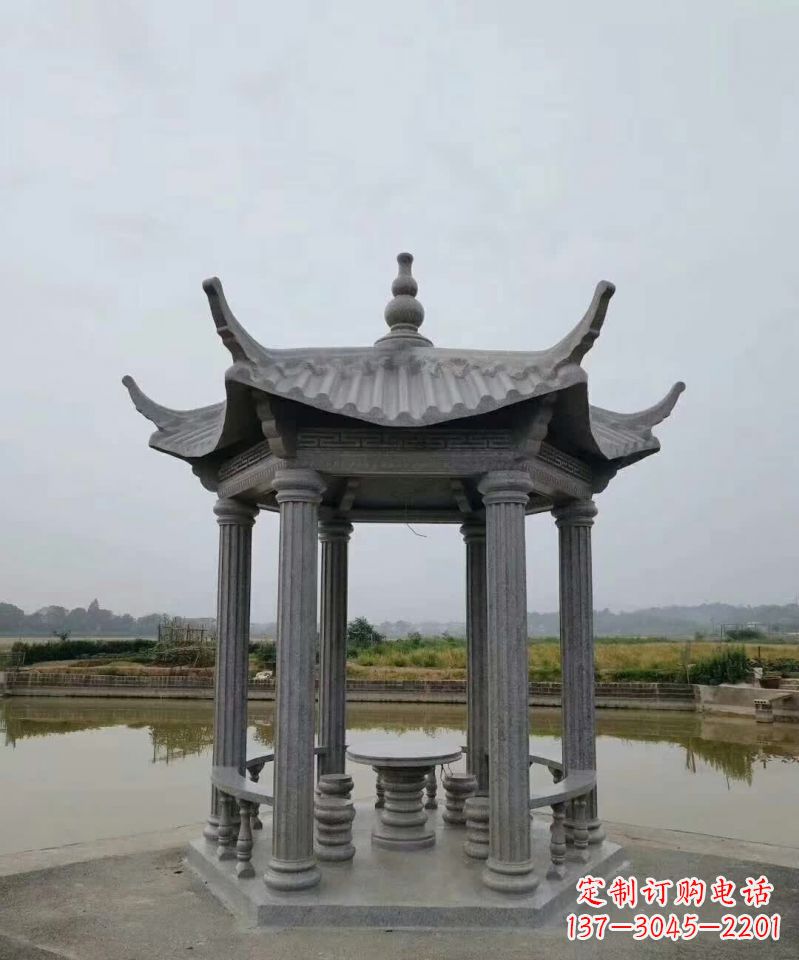 广州大理石凉亭石雕塑,优雅经典无双